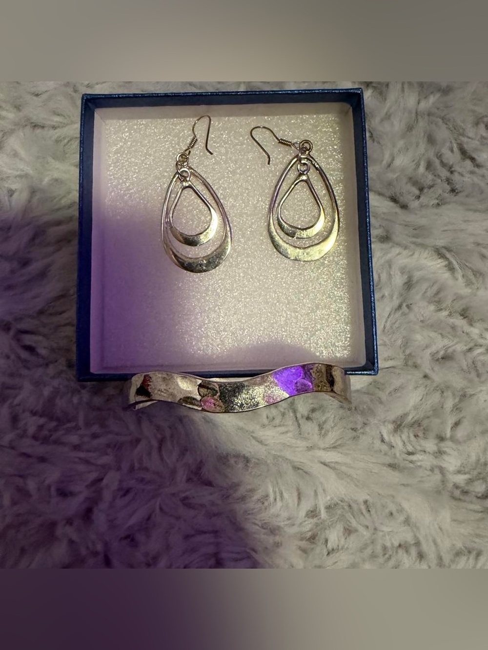 Vintage Silver Bracelet and Earring Set